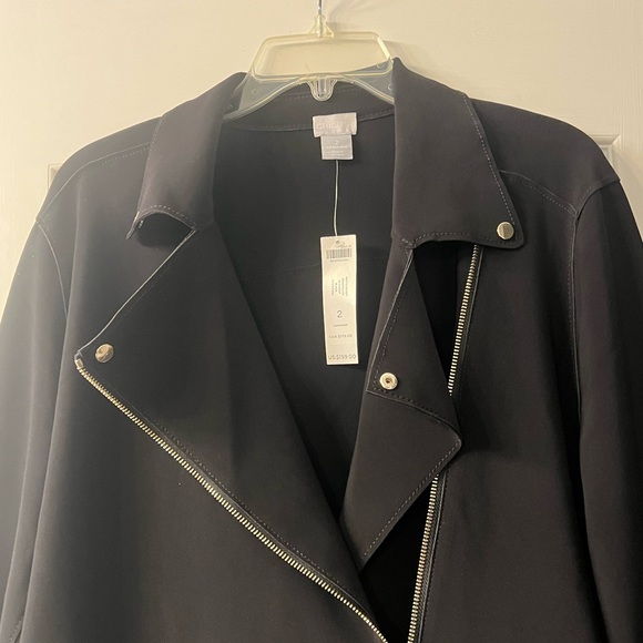 NWT Chico’s black moto jacket size 2 - Picture 10 of 12